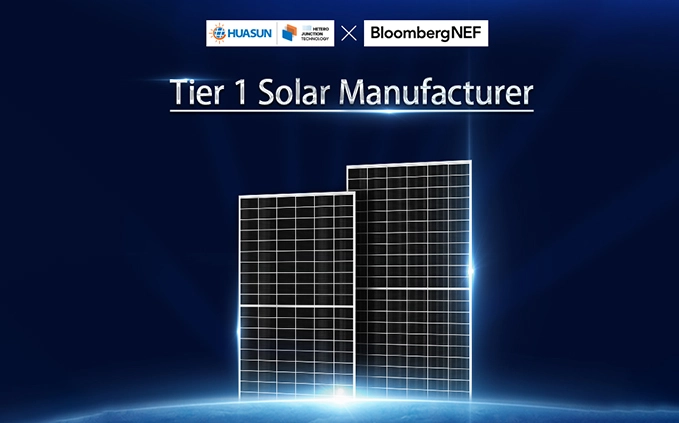 Huasun Ranked as a BNEF Tier 1 PV Module Manufacturer