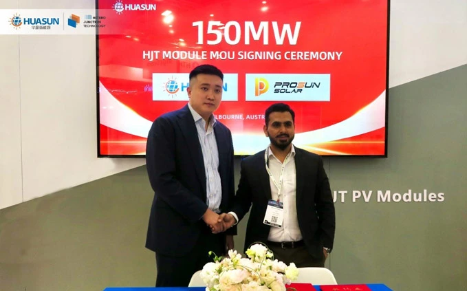 Huasun Signs Agreement with Prosun Solar to Supply 150MW Heterojunction Products to Australia