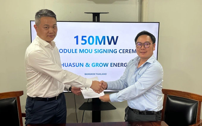 Thailand’s FIRST Floating HJT PV Project! Huasun and Grow Energy Sign 150MW Framework Agreement